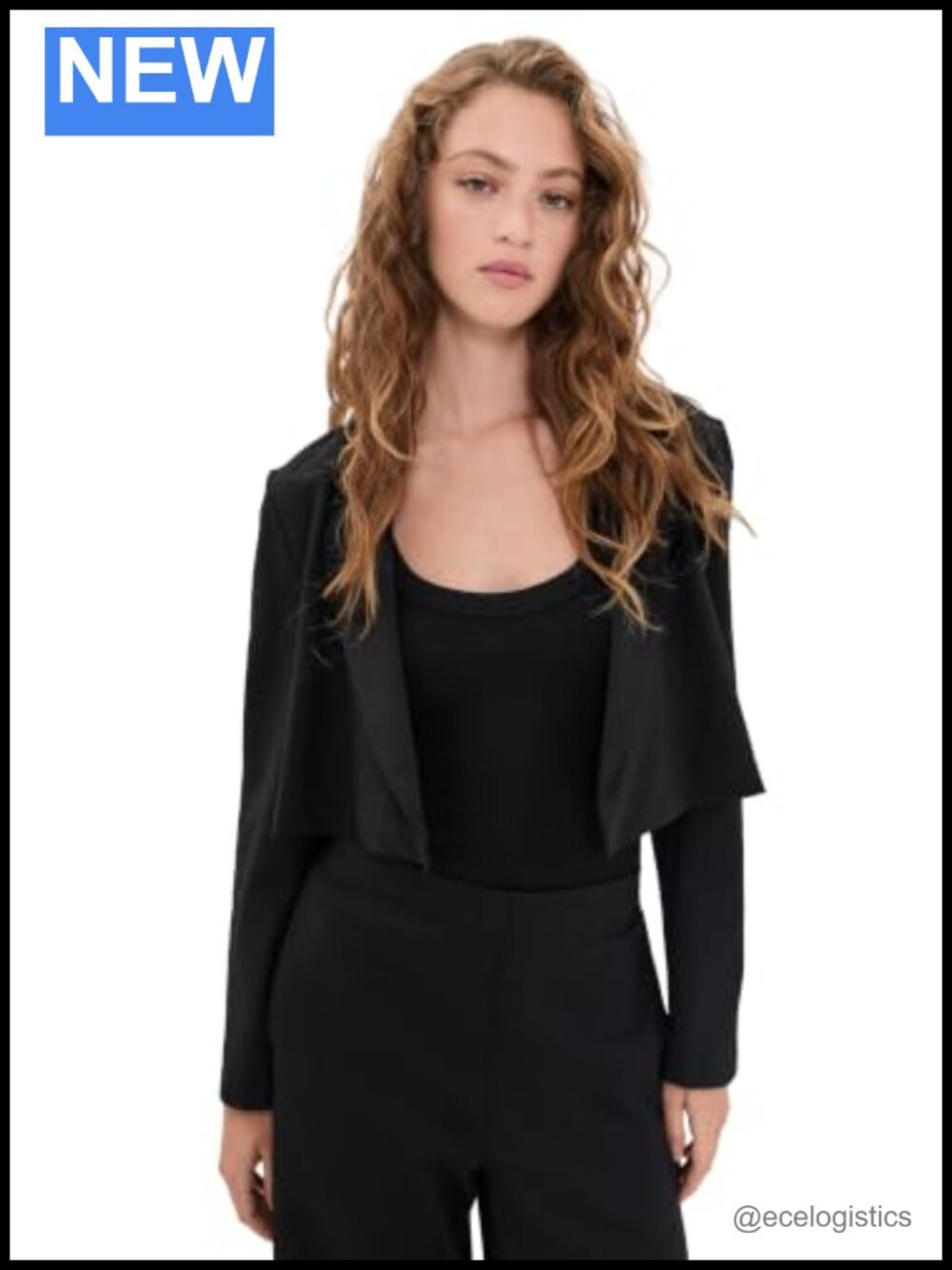 Ponte Knit Boxy Blazer Collared Long Sleeve Blazer